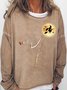 Womens Cat Catching The Moon Funny Cat Halloween Crew Neck Sweatshirt