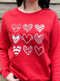 Heart/Cordate Casual Crew Neck Sweatshirts
