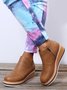 Simple Plain Wedge Ankle Boots