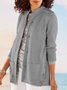 Casual Plain Autumn Natural Micro-Elasticity Long sleeve Mid-long Regular Regular Size Jacket for Women