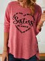 Text Letters Cotton-Blend Casual Top