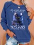 Womens Funny Grumpy Cat Casual Sweatshirt
