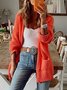 Plain Casual Knitted Sweater Coat