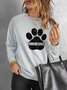 Dog Mom Printed Casual Loose Sweatshirts