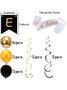 32pcs Hot Stamping Retirement Birthday Banner Spiral Charm Paper Flower Fragment Balloon Charm Party Set