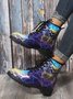 Casual Butterfly Print Martin Combat Boots