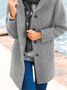Women Casual Plain Autumn Natural Micro-Elasticity Daily Standard Mid-long Regular Size Overcoat