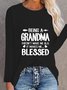 Casual Long Sleeve Crew Neck Printed Top T-shirt