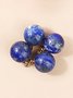 Natural Crystal Jade Lapis Lazuli Amethyst Round Vintage Pendant DIY Jewelry Necklace Accessories