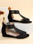 Prom Party Rhinestone Cutout Soft Wedge Sandals Dance Shoes
