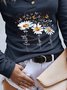 Daisy Long Sleeve Buttoned Casual T-Shirt