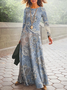 Casual Long Sleeve Vintage Paisley Printed Dress