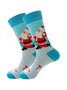 Christmas Cotton Jacquard Santa, Elk, Snowflake Pattern Socks, Festive Matching Red Socks Xmas Socks