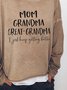 Casual Text Letters Crew Neck Loose Sweatshirts