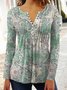 Ethnic Printed Jersey Casual Long Sleeve TUNIC Tops