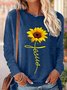 Womens Sunflowers Jesus Long Sleeve Top