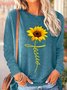 Womens Sunflowers Jesus Long Sleeve Top