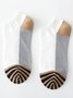 Casual Cotton Contrast Stripe Socks Comfortable High Elasticity Breathable