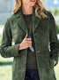 Women Casual Plain Autumn Suede Natural Micro-Elasticity Daily Standard Regular Size Overcoat