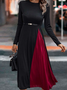 Color Block Long sleeve Casual Dress