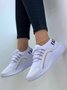 Flyknit Flat Lace-Up Mesh Lettering Breathable Sneakers