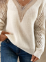 V Neck Plain Wool/Knitting Sweater