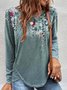 Floral Casual Crew Neck T-Shirt tunic