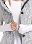 Women Casual Grey Knit Hooded Sweater Vest