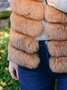 Plain Sleeveless Mid-long Winter Casual Vest