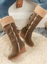 Retro Flanged Fluffy Muffin Platform Wedge Boots Wedge Snow Boots