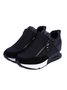 Round Toe Platform Sneakers Fashion Side Zipper Inner Height Increasing Casual Shoes