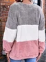 Plain Crew Neck Casual Loose Sweatshirt