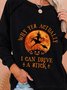 Casual Halloween Long Sleeve Crew Neck Printed Tops Sweatshirts