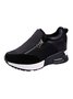 Round Toe Platform Sneakers Fashion Side Zipper Inner Height Increasing Casual Shoes