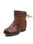 Women's Vintage Paint Lace-Up Chunky Heel Booties