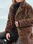 Leopard Lapel Collar Teddy Jacket