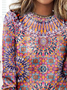 Loose Vintage Ethnic Printed Casual T-Shirt