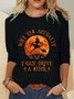 Casual Halloween Long Sleeve Crew Neck Printed Top T-shirt