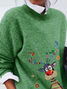 Christmas Elk Printed Crew Neck Casual Sweater