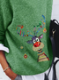 Christmas Elk Printed Crew Neck Casual Sweater
