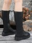 Lace-Up Platform Long Round Toe Rider Boots