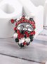 Christmas 3D Santa Claus Diamond Brooch Holiday Party Decoration Xmas Jewelry