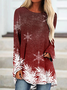 Women Snowflake Regular Fit Christmas Long sleeve Dress