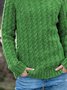 Casual Vintage Turtleneck Plain Sweater