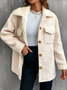 Plain Others Fluff/Granular Fleece Fabric Teddy Jacket
