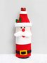 Christmas White Red Clothes Pattern Wine Bottle Ornament Holiday Party Ornament Xmas Decoration
