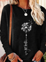Casual Dandelion Long Sleeve Crew Neck Printed Tops T-shirts