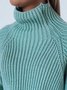 Plain Long Sleeve Turtleneck Casual Sweater