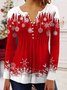 Christmas Printed Jersey Casual Long Sleeve TUNIC Top Xmas Top