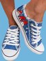 Christmas Santa Blue Lace-Up Sneakers Sneakers Xmas Shoes